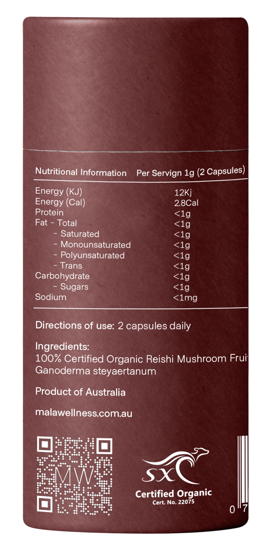 Reishi Organic Mushroom Powder and Capsules